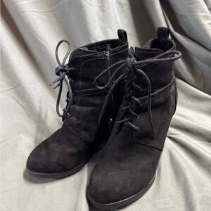 Black Wedge Booties